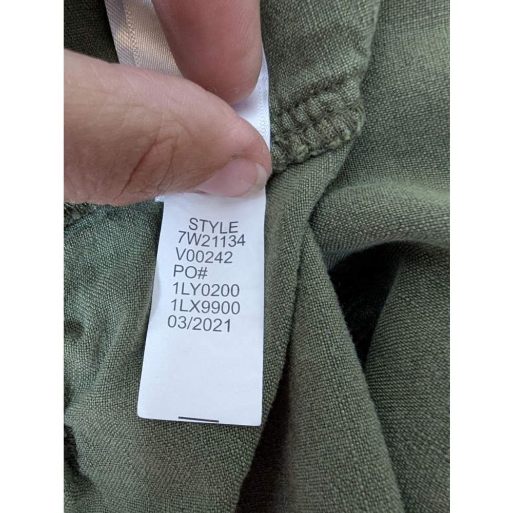 Lucky Brand Shorts Womens M Green Linen Blend High Waist Paperbag Waist Belt - Picture 8 of 9